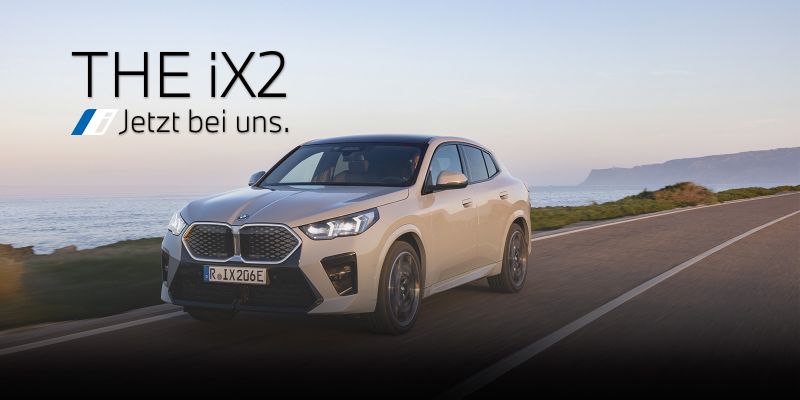 Der vollelektrische BMW iX2. Jetzt Probe fahren.