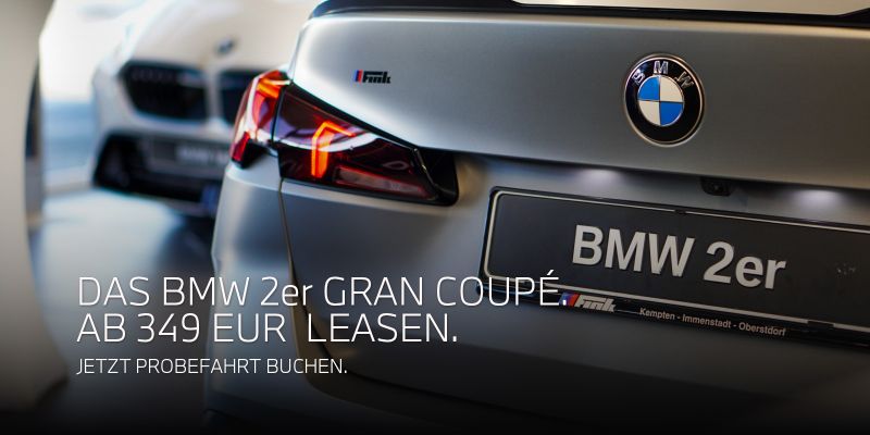 Das BMW 2er Gran Coupé. Jetzt leasen im Allgäu.